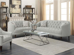 Avonlea 2-piece Upholstered Sloped Arm Sofa Set Grey Fabric - 505641-S2