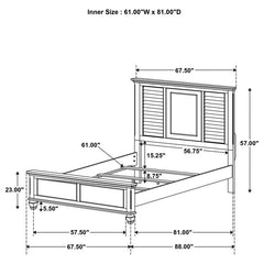 Franco Wood Queen Panel Bed Burnished Oak - 200971Q
