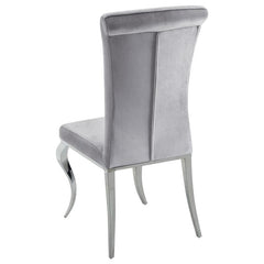 Betty Upholstered Side Chairs Grey and Chrome (Set of 4) - 105073