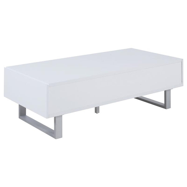 Atchison 2-drawer Rectangular Coffee Table White High Gloss - 705698