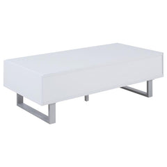 Atchison 2-drawer Rectangular Coffee Table White High Gloss - 705698