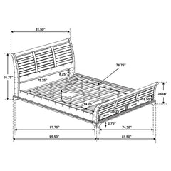 Elk Grove Eastern King Storage Sleigh Bed Vintage Bourbon - 203891KE