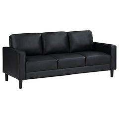 Ruth 3-piece Upholstered Track Arm Sofa Set Black - 508361-S3