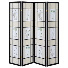 Catabella 4-Panel Room Divider Folding Shoji Screen Floral - 4407