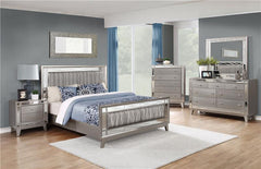 Leighton Wood Full Panel Bed Metallic Mercury - 204921F