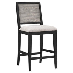 Elodie Upholstered Padded Seat Counter Height Dining Chair Dove Grey and Black (Set of 2) - 121229