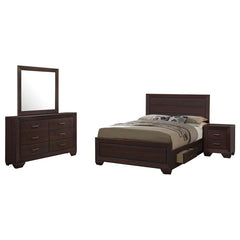 Kauffman 4-piece Eastern King Bedroom Set Dark Cocoa - 204390KE-S4