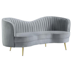 Sophia 2-piece Upholstered Channel Tufted Sofa Set Grey - 506864-S2