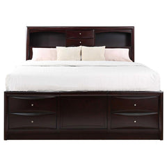 Phoenix Wood California King Storage Bookcase Bed Cappuccino - 200409KW