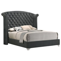Melody Upholstered California King Wingback Bed Grey - 223381KW