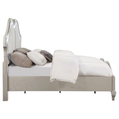 Evangeline Wood Eastern King LED Panel Bed Silver Oak - 223391KE