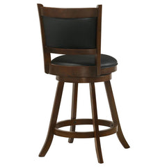 Broxton Upholstered Swivel Counter Height Stools Chestnut and Black (Set of 2) - 101919