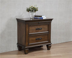 Franco 2-drawer Nightstand with Pull Out Tray Burnished Oak - 200972