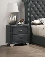 Melody Upholstered 2-drawer Nightstand Grey - 223382