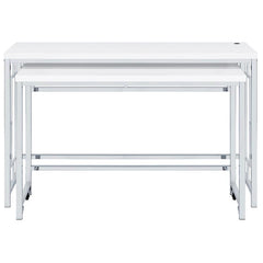 Jackson 4-piece Multipurpose Counter Height Table Set White and Chrome - 182714