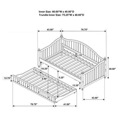 Julie Ann Wood Twin Daybed with Trundle White - 300053