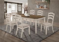 Ronnie 7-piece Starburst Dining Table Set Khaki and Rustic Cream - 108051-S7