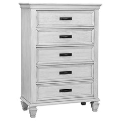 Franco 5-piece Queen Bedroom Set Distressed White - 205330Q-S5