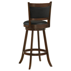 Broxton Upholstered Swivel Bar Stools Chestnut and Black (Set of 2) - 101920