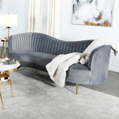 Sophia Upholstered Channel Tufted Sofa Grey - 506864