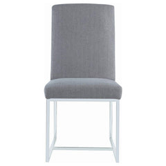 Mackinnon Upholstered Side Chairs Grey and Chrome (Set of 2) - 107143