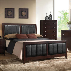 Carlton Wood Eastern King Panel Bed Cappuccino - 202091KE