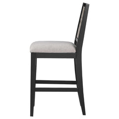 Elodie Upholstered Padded Seat Counter Height Dining Chair Dove Grey and Black (Set of 2) - 121229