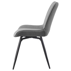 Diggs Upholstered Tufted Swivel Dining Chairs Grey and Gunmetal (Set of 2) - 193312