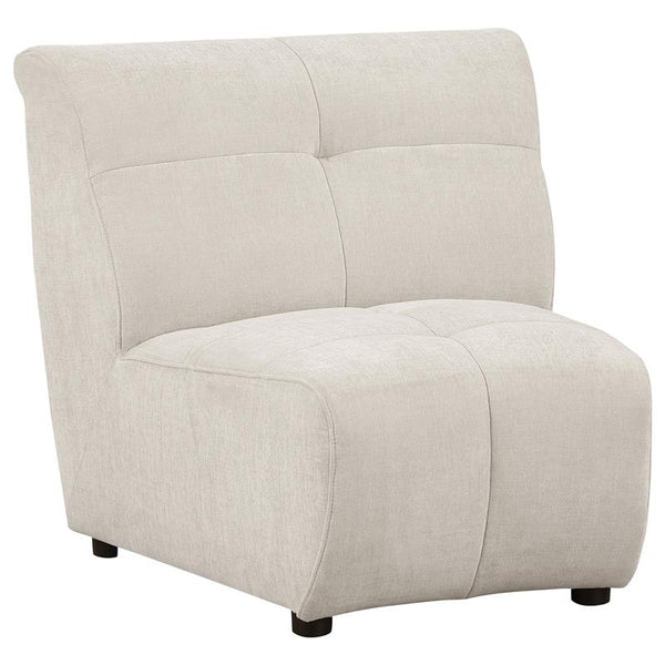 Charlotte Upholstered Curved Armless Chair Ivory - 551300AC