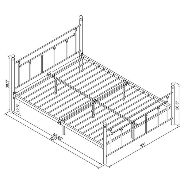 Canon Metal Queen Open Frame Bed Gunmetal - 422740Q