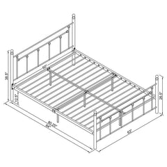 Canon Metal Queen Open Frame Bed Gunmetal - 422740Q