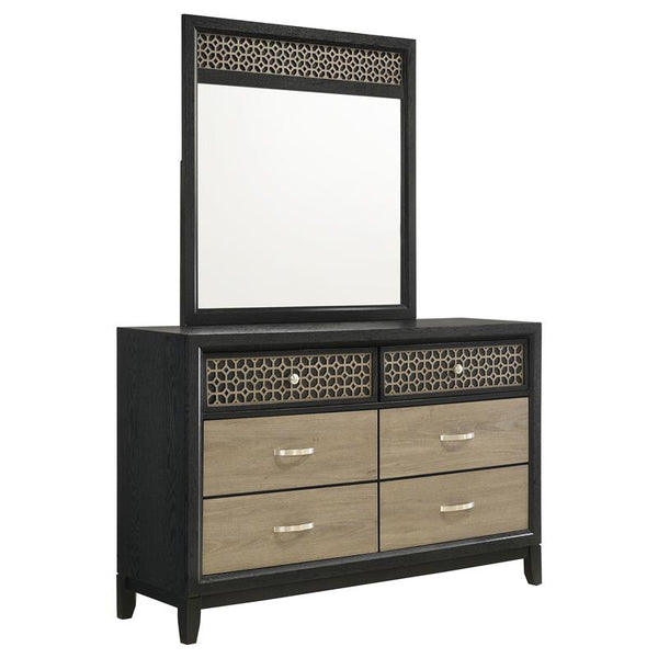 Valencia 6-drawer Dresser with Mirror Black - 223043M