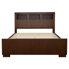 Jessica California King LED Storage Bookcase Bed Cappuccino - 200719KW