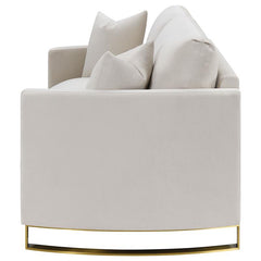 Corliss Upholstered Arched Arm Loveseat Beige - 508822