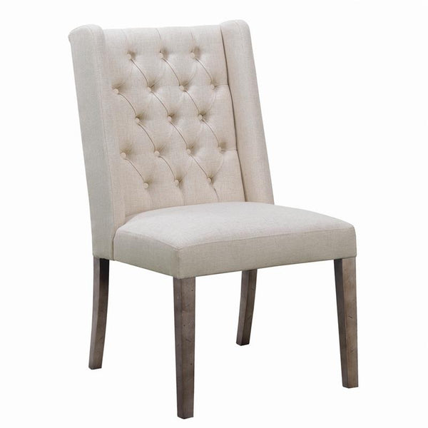 Bexley Tufted Side Chairs Dark Brown and Beige (Set of 2) - 105143