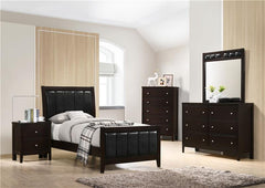 Carlton 5-piece Twin Bedroom Set Cappuccino - 202091T-S5