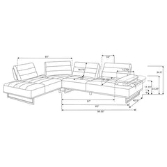 Arden Upholstered Sectional Sofa with Adjustable Back Taupe - 508888