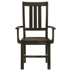 Calandra Slat Back Arm Chairs Vintage Java (Set of 2) - 192953