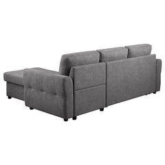 Samantha Upholstered Storage Sleeper Sectional Sofa Grey - 511088