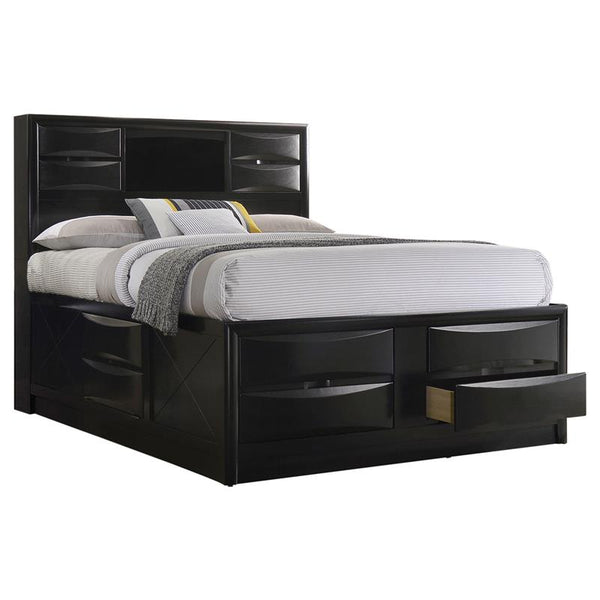 Briana Wood Eastern King Storage Bookcase Bed Black - 202701KE