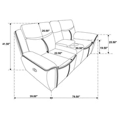 Sloane Upholstered Padded Arm Reclining Loveseat Blue - 610272