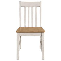 Kirby Slat Back Side Chair (Set of 2) Natural and Rustic Off White - 192692