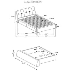 Fenbrook Upholstered Queen Storage Panel Bed Grey - 300523Q