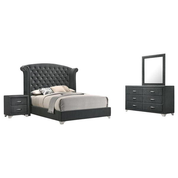 Melody 4-piece Eastern King Bedroom Set Grey - 223381KE-S4