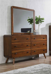 Robyn 6-drawer Dresser with Mirror Dark Walnut - 205133M