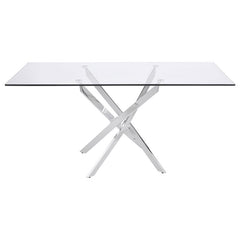 Carmelo 5-piece Rectangular Dining Set Chrome and Black - 107931-S5