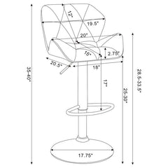 Berrington Adjustable Bar Stools Chrome and Grey (Set of 2) - 100426