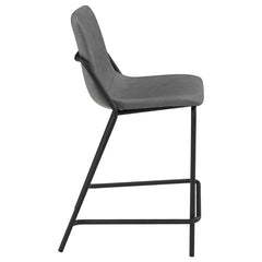 Earnest Solid Back Upholstered Counter Height Stools Grey and Black (Set of 2) - 183452