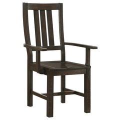 Calandra Slat Back Arm Chairs Vintage Java (Set of 2) - 192953