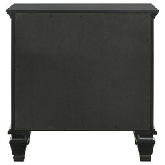 Sandy Beach 3-drawer Nightstand Black - 201322